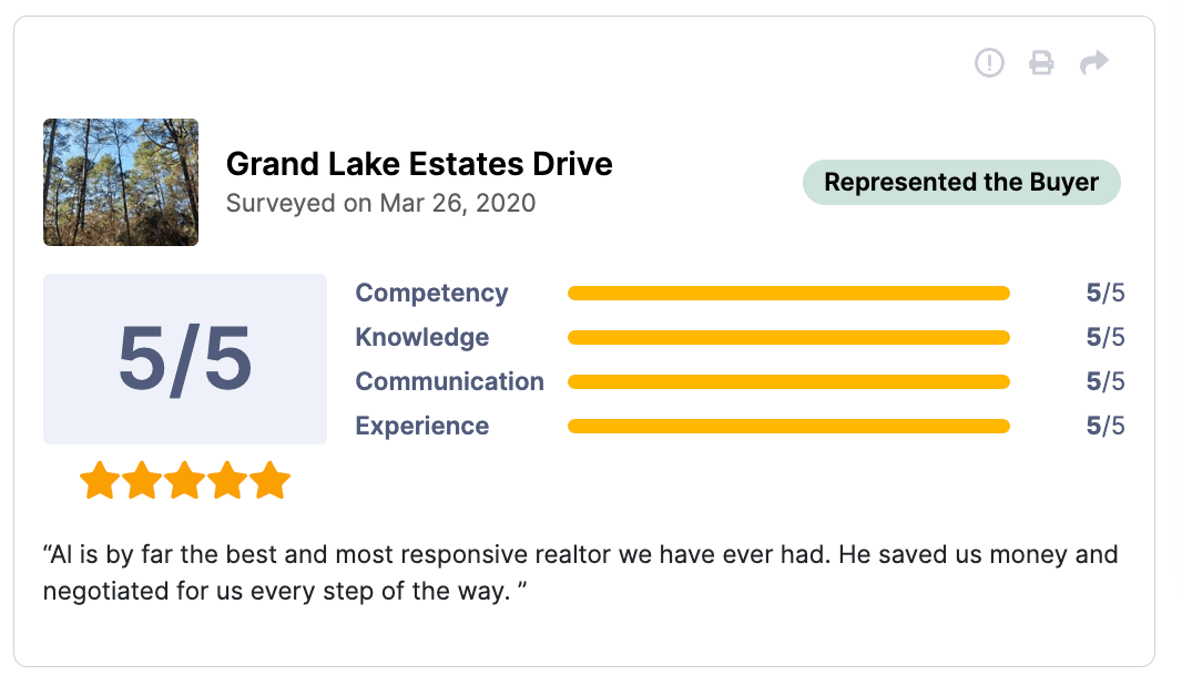 HAR Review 5 of 5 stars for Grand Lake Estates Drive Al is by far the best and most responsive realtor we have ever had. He saved us money and negotiated for us every step of the way.
