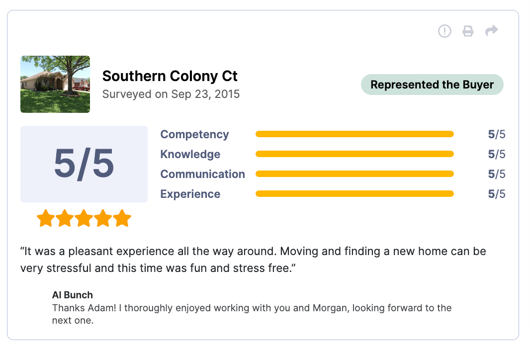 HAR Review 5 of 5 stars for Southern Colony Court It was a pleasant experience all the way around. Moving and finding a new home can be very stressful and this time was fun and stress free.