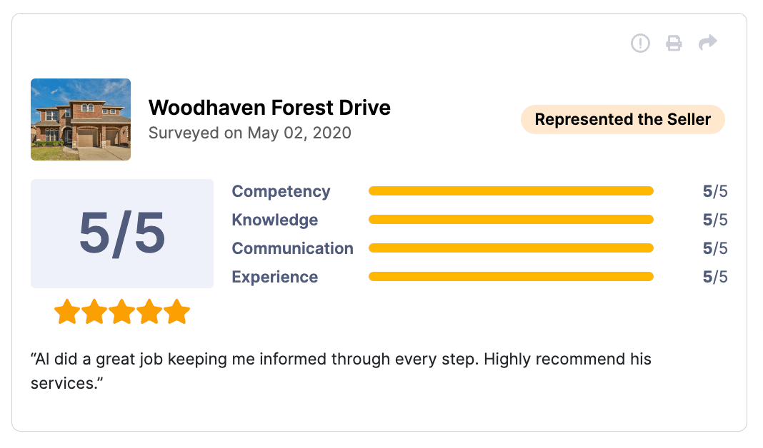 HAR Review 5 of 5 stars for Woodhaven Forest Drive Al did a great job keeping me informed through every step. Highly recommend his services.