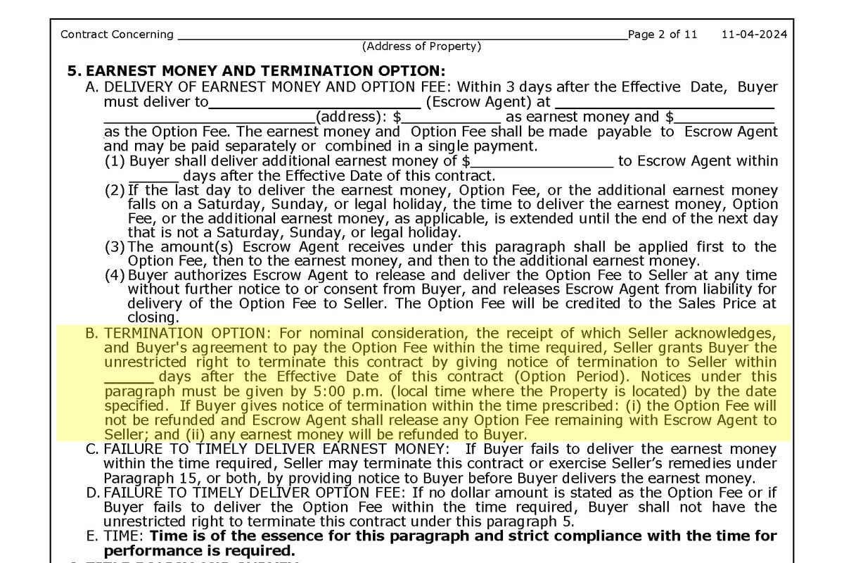 Option Period in Texas Real Estate: What Sellers Need to Know