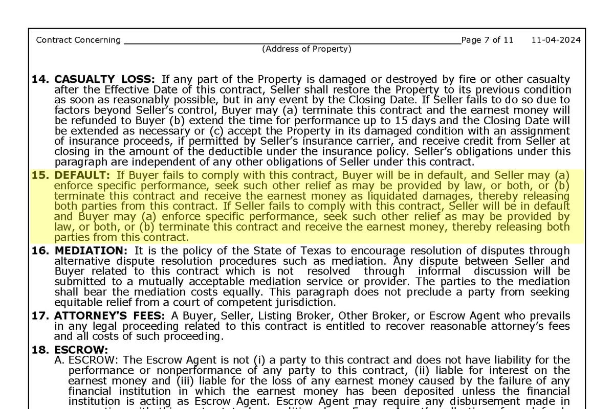 Terminating a Real Estate Contract in Texas