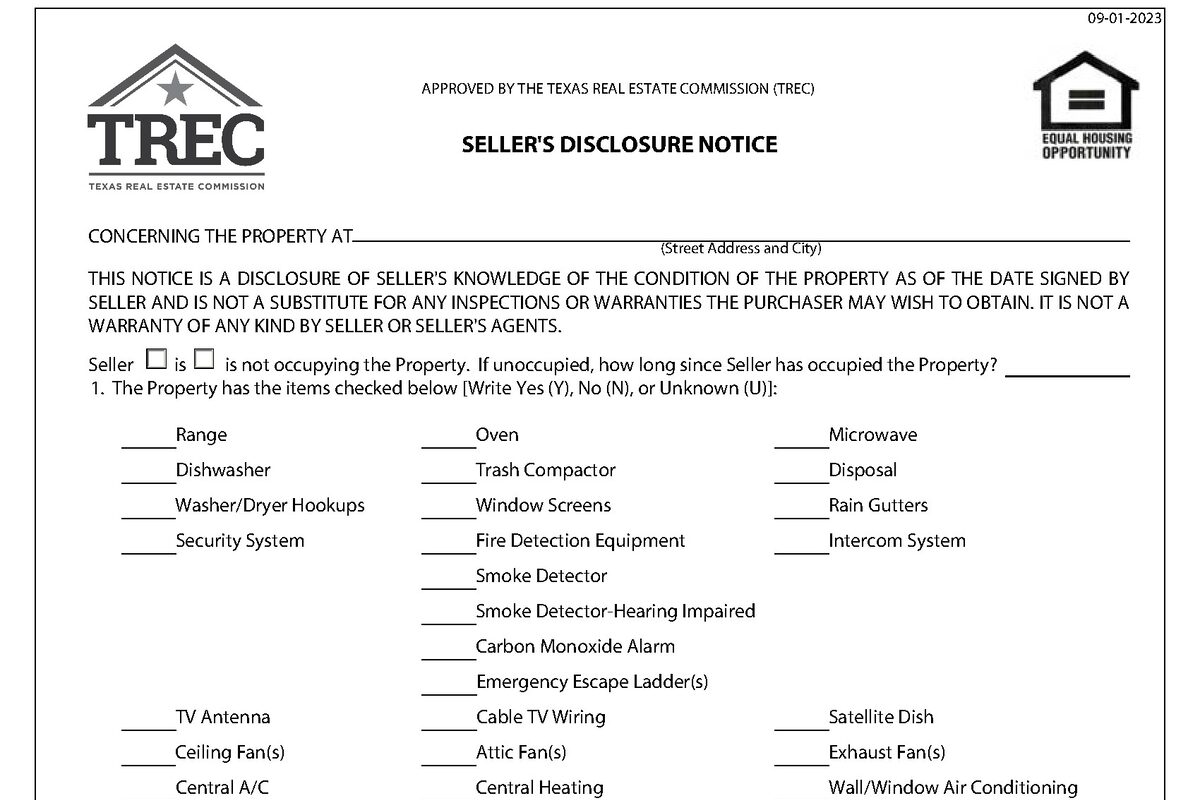 What Must Sellers Disclose in Texas?